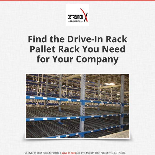 Find the Drive-In Rack Pallet Rack You Need for Your Company