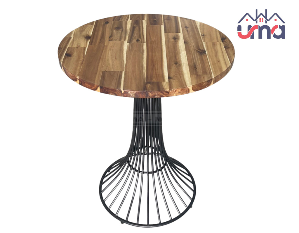Bàn Cà Phê Mặt Gỗ Tràm Chân Sắt BCF046 - Nội Thất UMA